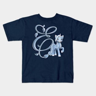 Monogram E Custom Unicorn Kids T-Shirt